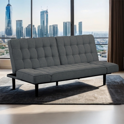 Furniture Of America Bellevue Contemporary Dark Gray Futon Sofa Model FM2801DG
