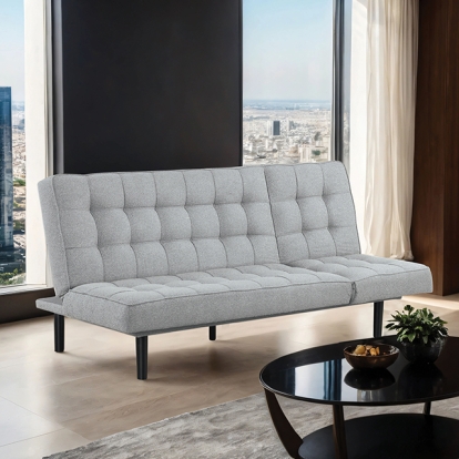 Furniture Of America Napervill Contemporary Light Gray Futon Sofa Model FM2802LG