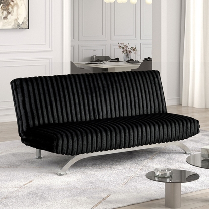 Furniture Of America Villeneuve Contemporary Black Futon Sofa Bed Model FM2906BK