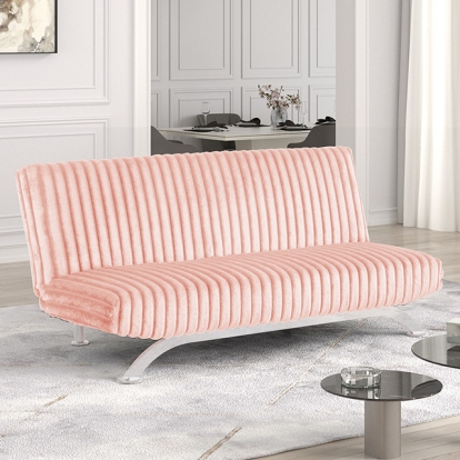 Furniture Of America Villeneuve Contemporary Pink Futon Sofa Bed Model FM2906PK