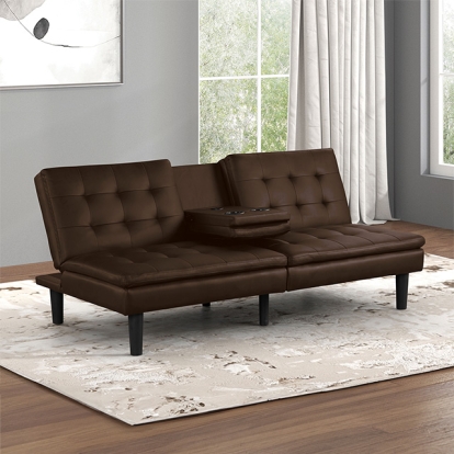 Furniture Of America Eidsberg Contemporary Brown Futon Sofa Bed Model FM2908BR