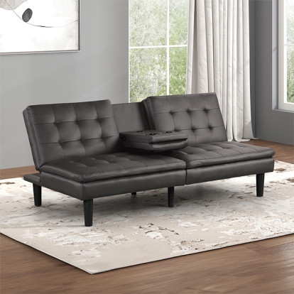 Furniture Of America Eidsberg Contemporary Gray Futon Sofa Bed Model FM2908GY