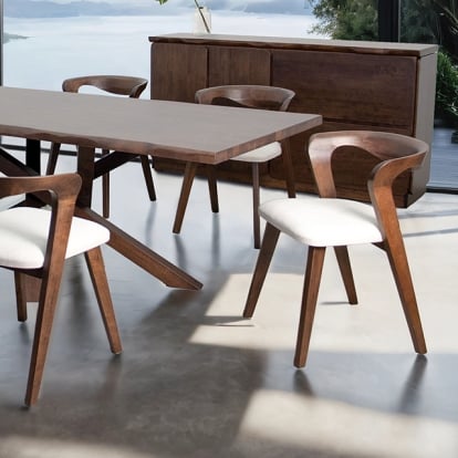 Furniture Of America Logstor Mid-Century Modern Rich Walnut Dining Table Model FM30002WN-T