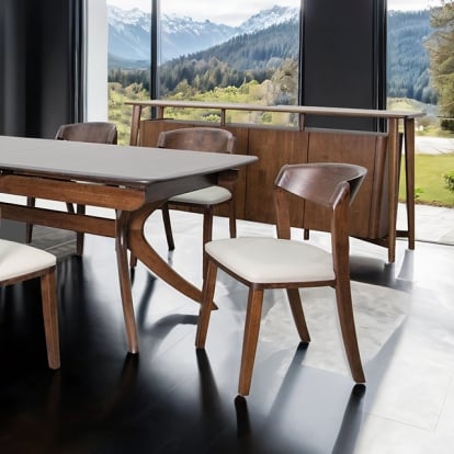 Furniture Of America Hadsten Mid-Century Modern Rich Walnut Dining Table Model FM30004WN-T