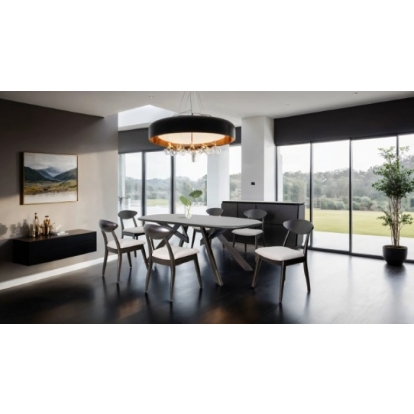 Furniture Of America Sargans Mid-Century Modern Black Wenge Dining Table Model FM30006BK-OT