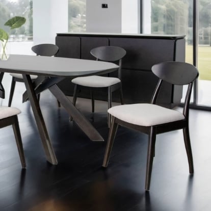 Furniture Of America Sargans Mid-Century Modern Black Wenge Dining Table Model FM30006BK-OT