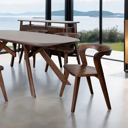Furniture Of America Sargans Mid-Century Modern Rich Walnut Dining Table Model FM30006WN-OT