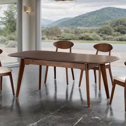 Furniture Of America Buren Mid-Century Modern Rich Walnut Dining Table Model FM30007WN-T