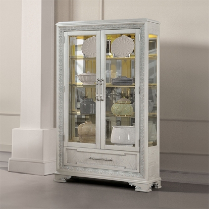 Furniture Of America Stella Mia Traditional Ivory Curio Cabinet Model FM31000WH-CR