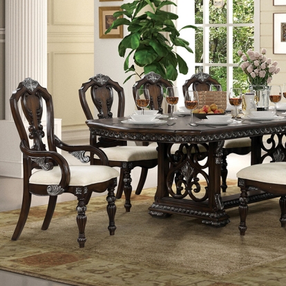 Furniture Of America Promenade Traditional Dark Brown Dining Table Model FM31002DB-T-TABLE