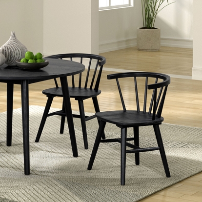Furniture Of America Yate Mid-Century Modern Black Round Dining Table Model FM3102BK-RT