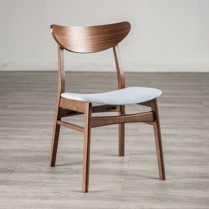 Furniture Of America Skien Mid-Century Modern Walnut/Light Gray Side Chair (2/Ctn) Model FM3210WN-SC-2PK