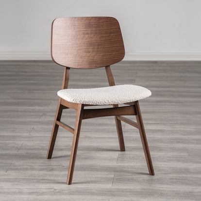 Furniture Of America Narvik Mid-Century Modern Walnut/Beige Side Chair (2/Ctn) Model FM3212WN-SC-2PK