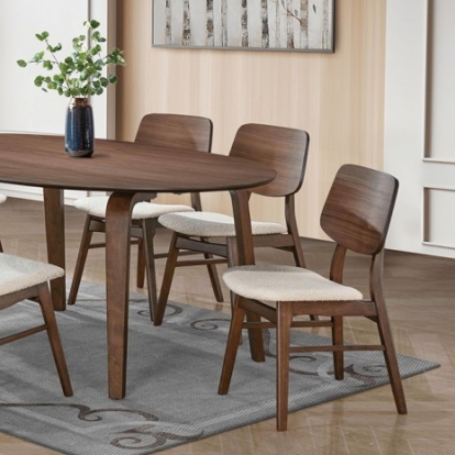Furniture Of America Narvik Mid-Century Modern Engineered Wood, Fabric, Solid Wood, Wood Veneer, Others Walnut Dining Table | FM3212WN-T-TABLE