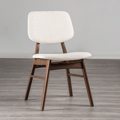 Furniture Of America Uzwil Mid-Century Modern Walnut/Beige Side Chair (2/Ctn) Model FM3214WN-SC-2PK