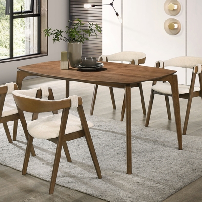 Furniture Of America Ebikon Mid-Century Modern Walnut Dining Table Model FM3216WN-T