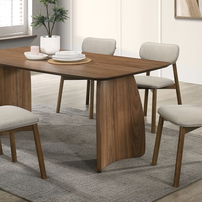Furniture Of America Alnwick Mid-Century Modern Walnut-Beige Dining Table Model FM3217WN-T-TABLE