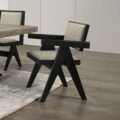 Furniture Of America Tottenham Contemporary Black Arm Chair Model FM3222BK-AC-2PK