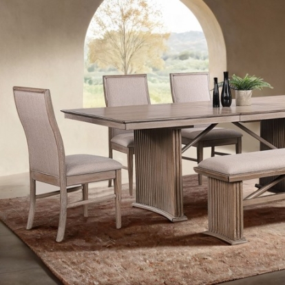 Furniture Of America Ellesmere Modern Contemporary Ash Veneer, Engineered Wood, Rubberwood Natural Ash Dining Table | FM3230NT-T-TABLE