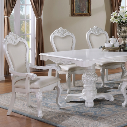Furniture Of America Manzanita Traditional White Dining Table Model FM3261WH-T-TABLE