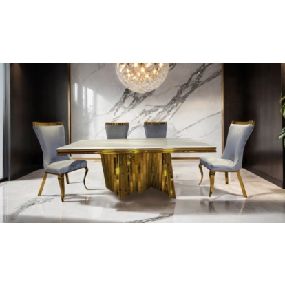 Furniture Of America Basilicata Glam Gold Dining Table Model FM33001GD-T-TABLE