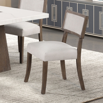 Furniture Of America Grasten Contemporary Dark Walnut/Light Gray Side Chair (2/Ctn) Model FM3332DB-SC-2PK
