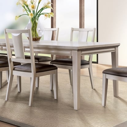 Furniture Of America Hinwitz Transitional White Oak Dining Table Model FM3399WH-T