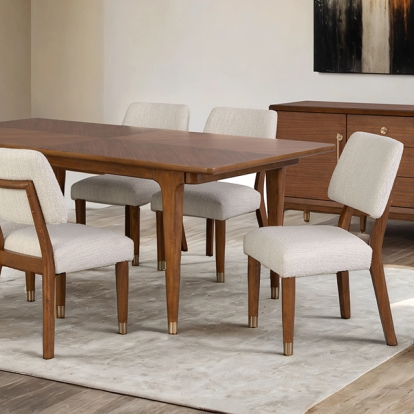 Furniture Of America Hepburne Mid-Century Modern Walnut Dining Table Model FM34000WN-T