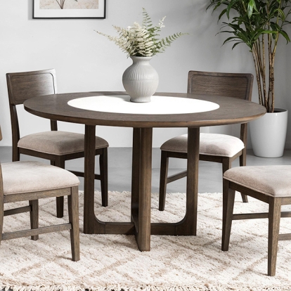 Furniture Of America Vellara Transitional Dark Walnut Round Dining Table Model FM34021DW-RT-TABLE