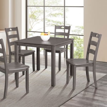 Furniture Of America Lubbock Transitional Wood Veneer, Others Gray 5 Pc. Dining Table Set | FM3419GY-T-5PK