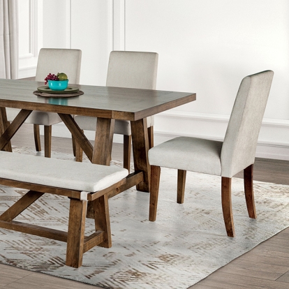 Furniture Of America Losone Rustic Brown Dining Table Model FM3422BR-T