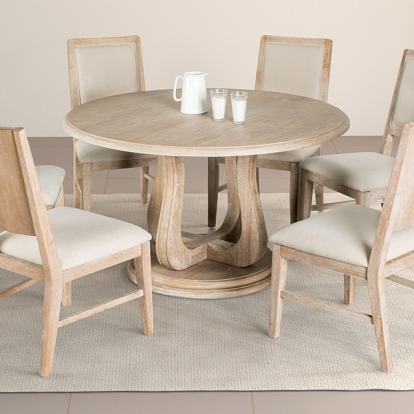 Furniture Of America Orbetello Transitional Distressed Natural 54" Round Dining Table Model FM3601NT-RT