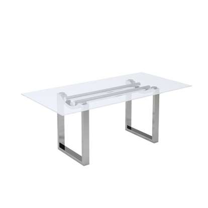 Furniture Of America Silvestri Contemporary Chrome Dining Table Model FM37000SV-T-TABLE