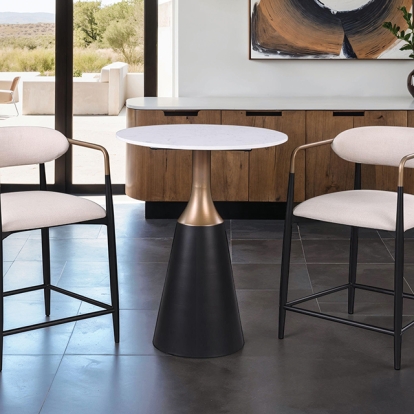 Furniture Of America Streatham Contemporary Black-White-Gold Dining Table Model FM37002BK-PT-TABLE