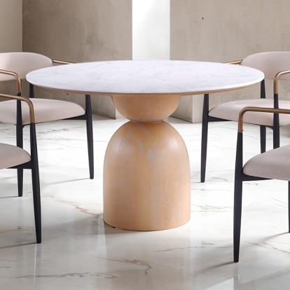 Furniture Of America Neasden Contemporary Natural-Black-White Dining Table Model FM37003NT-T-TABLE