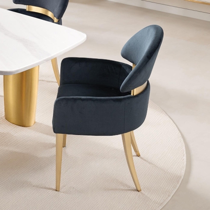 Furniture Of America Northall Contemporary Black/Gold Arm Chair (2/Ctn) Model FM37005BK-AC-2PK
