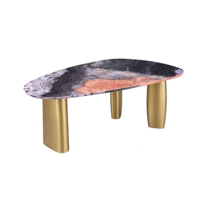 Furniture Of America Northwich Contemporary Black-Gray-Matte Gold Dining Table Model FM37006GY-T-TABLE