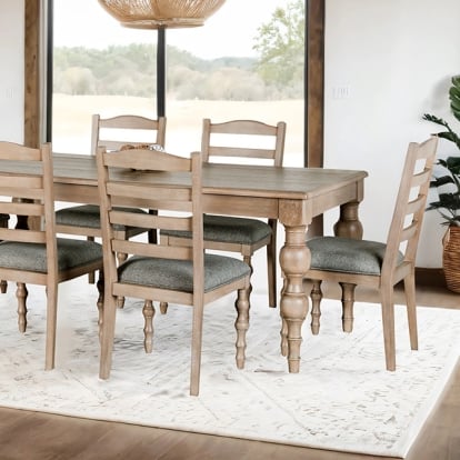 Furniture Of America Chesapeake Modern Farmhouse Light White Wash Dining Table Model FM39000AK-T