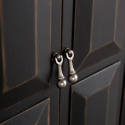 Furniture Of America Viggo Modern Farmhouse Weathered Black 4 Door Cabinet Model FM39006BK-SV