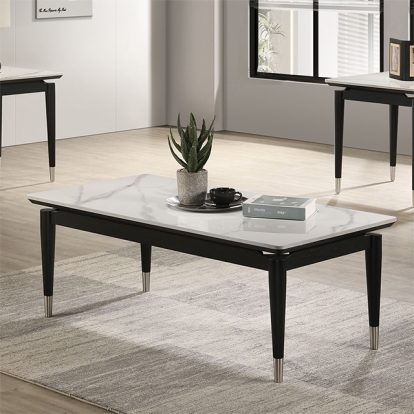 Furniture Of America Maidstone Contemporary Black-White Coffee Table Model FM42001BK-C