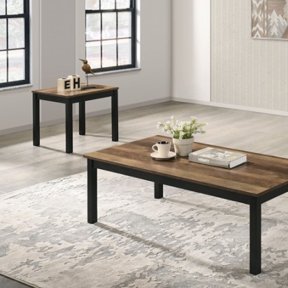 Furniture Of America Findlay Contemporary Engineered Wood, Paper, Rubberwood Brown 3 Pc. Table Set | FM42900BR-3PK-END TABLE