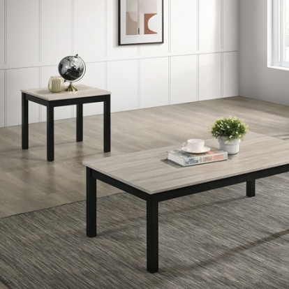 Furniture Of America Findlay Contemporary Engineered Wood, Paper, Rubberwood Light Gray 3 Pc. Table Set | FM42900LG-3PK-END TABLE