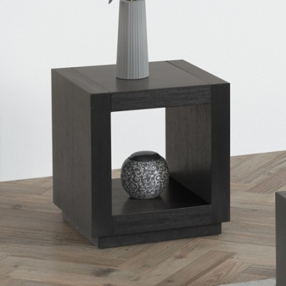 Furniture Of America Dothan Contemporary Engineered Wood, Oak Veneer, Rubberwood Black End Table | FM44009BK-E