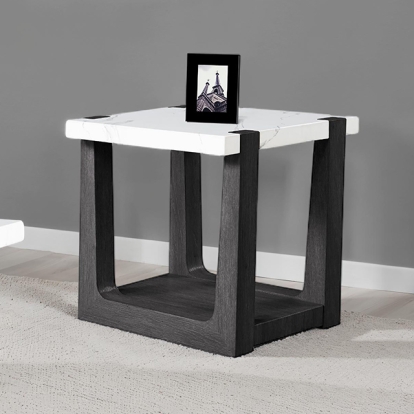Furniture Of America Sundbry Modern Contemporary White-Black End Table Model FM44010BK-E
