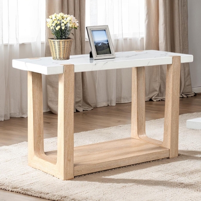 Furniture Of America Sundbry Modern Contemporary White-Natural Sofa Table Model FM44010NT-S