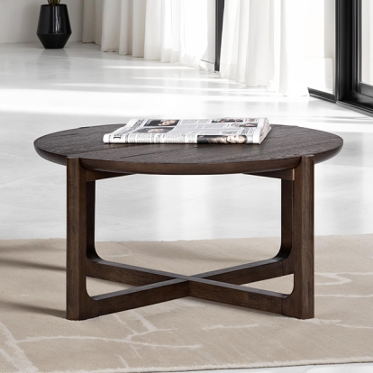 Furniture Of America Vellara Transitional Dark Walnut 36"Cocktail Table W- Wood Top Model FM44020DW-CR-WT