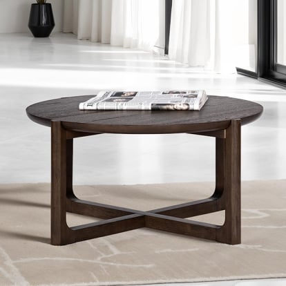 Furniture Of America Vellara Transitional Dark Walnut 36"Cocktail Table W/ Wood Top Model FM44020DW-CR-WT
