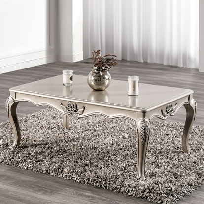 Furniture Of America Rochester Traditional Champagne Coffee Table Model FM45001WH-C