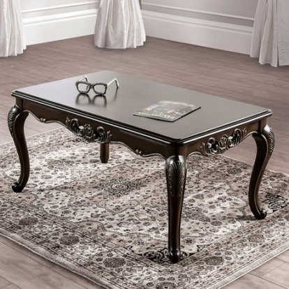 Furniture Of America Halcaster Traditional Solid Wood, Wood Veneer, Others Java Coffee Table | FM45003C