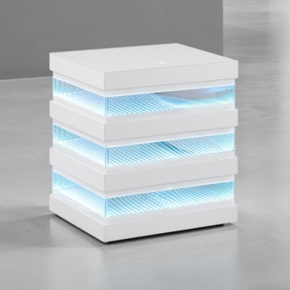 Furniture Of America Maloy Contemporary Engineered Wood White End Table | FM47008WH-E